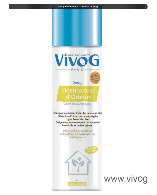 Propreté du chien ou du chiot Spray destructeur d'odeurs - Vivog VIVOG 9,00 €