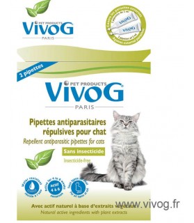 antiparasitaires chat 2 pipettes antiparasitaires répulsif naturel pour chat VIVOG 7,00 €
