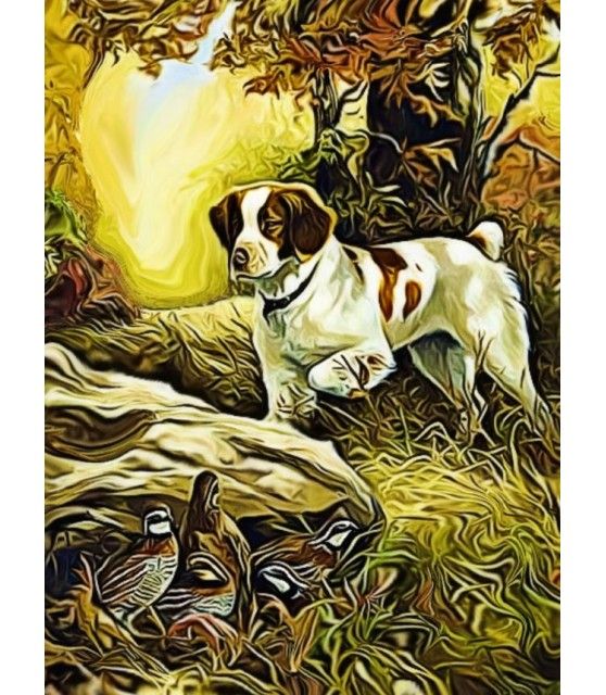 Peintures thème chasse Poster Le nid de perdreaux ChezAnilou 17,00 €