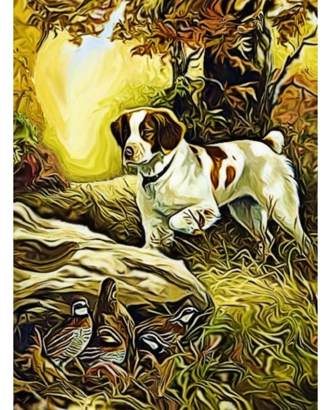 Peintures thème chasse Poster Le nid de perdreaux ChezAnilou 17,00 €