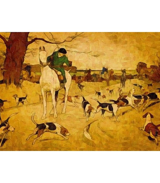 Peintures thème chasse Poster La chasse à courre dans la plaine ChezAnilou 17,00 €