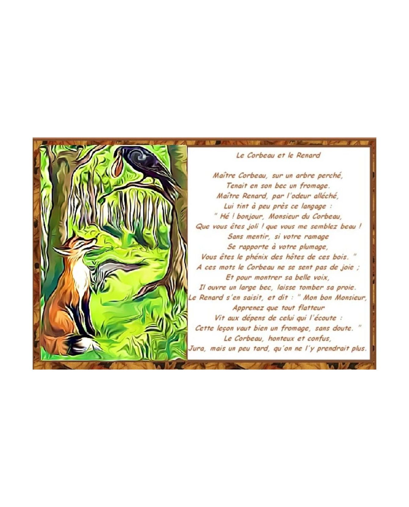 Dessin Poesie Le Corbeau Et Le Renard Poster Le corbeau et le renard de Jean de La Fontaine