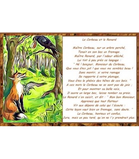 Poster animalier ChezAnilou Poster Le corbeau et le renard de Jean de La Fontaine ChezAnilou 17,00 €