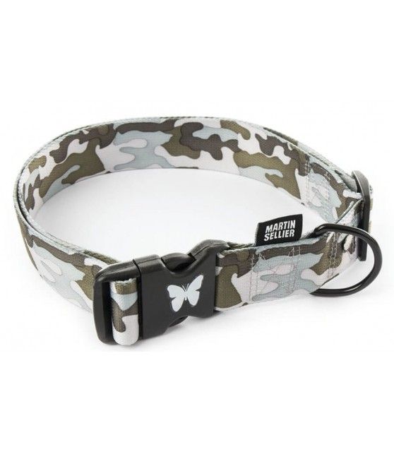 Colliers synthétiques collier chien reglable style camouflage gris ou vert Martin Sellier 8,00 €