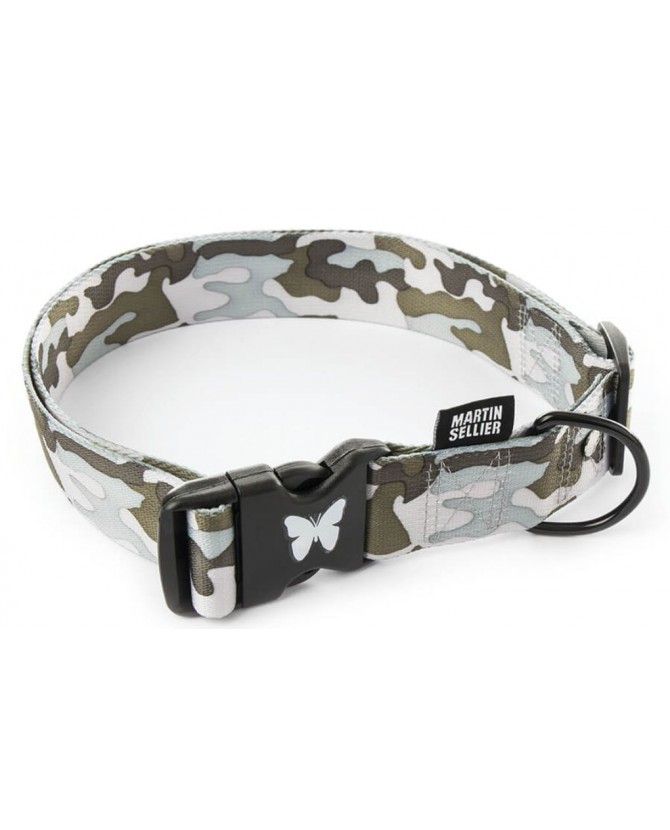 Colliers synthétiques collier chien reglable style camouflage gris ou vert Martin Sellier 8,00 €