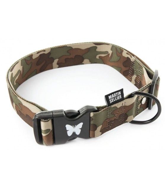 Colliers synthétiques collier chien reglable style camouflage gris ou vert Martin Sellier 8,00 €
