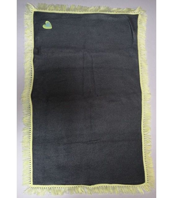 Tapis chien gris foncé et coeur jaune 82X55 cm