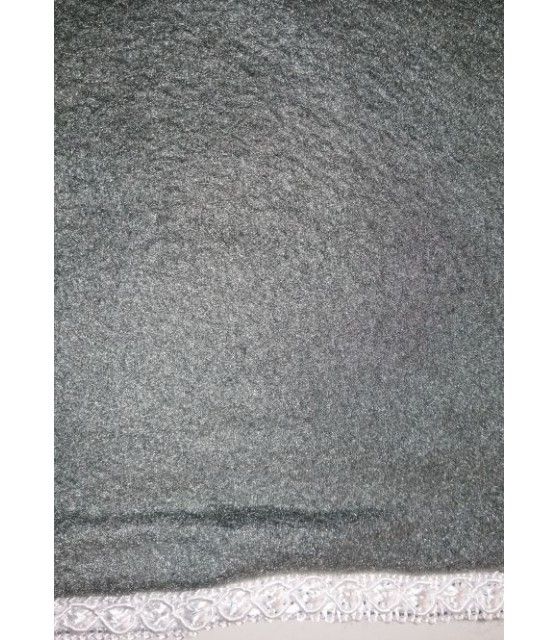 Tapis chien anthracite molletonné liseré blanc 74 X 50