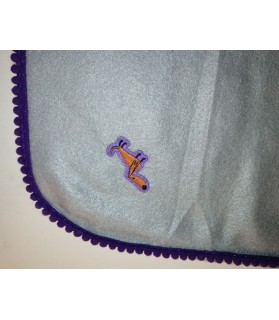 Tapis pour chien ou chiot Tapis chien gris molletonné liseré violet et motif chien 74 x 60 cm ChezAnilou 12,00 €
