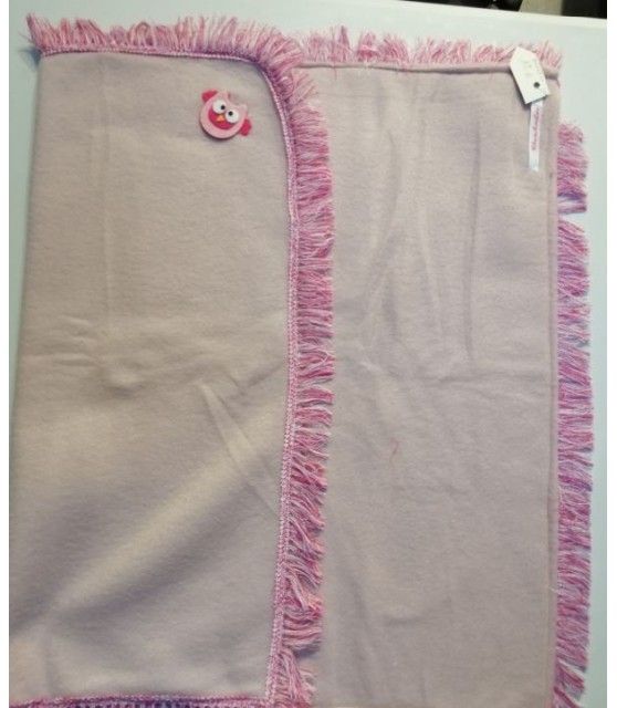 Tapis chien rose molletonné liseré rosée 80 x 62 cm