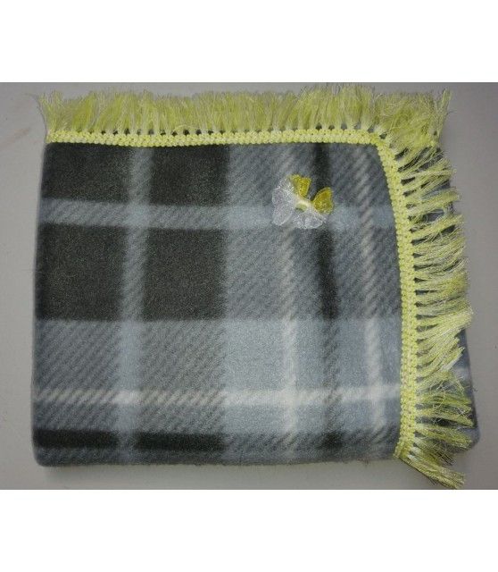 Tapis pour chien ou chiot Tapis chien à carreaux gris molletonné liseré jaune 80 x 48 cm ChezAnilou 12,00 €