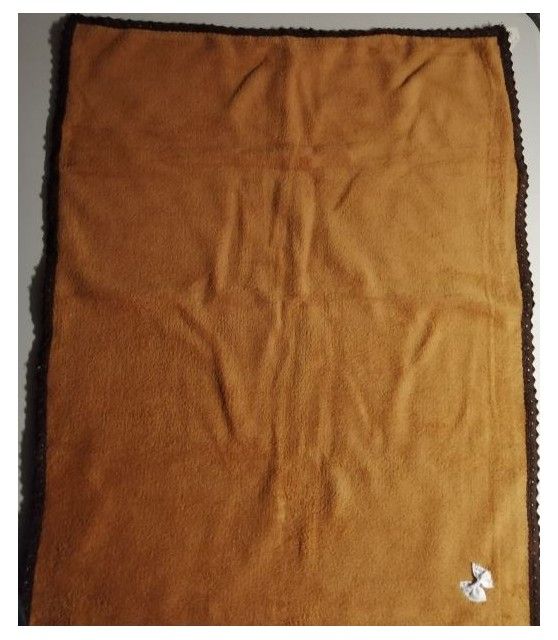 Tapis pour chien ou chiot Tapis chien molletonné marron liseré marron noeud gris 79x63 cm ChezAnilou 12,00 €