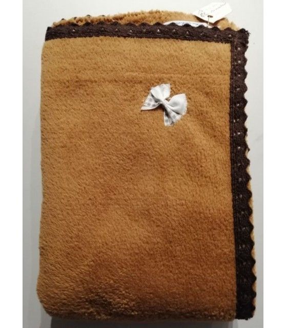 Tapis pour chien ou chiot Tapis chien molletonné marron liseré marron noeud gris 79x63 cm ChezAnilou 12,00 €