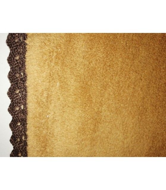 Tapis chien molletonné marron liseré marron motif chien 81x63 cm