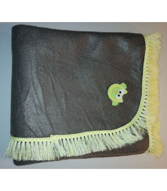 Tapis pour chien ou chiot Tapis chien doublé et molletonné marron liseré jaune 79x65 cm ChezAnilou 12,00 €