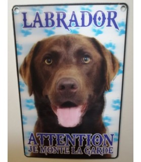 Pancarte Labrador Pancarte Labrador - 3D - attention au chien - chocolat  6,00 €