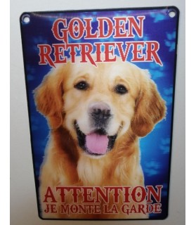 pancartes de garde Pancarte Golden- 3D - attention au chien - doré  6,00 €