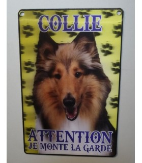 pancartes de garde Pancarte en 3D avec Collie attention au chien  6,00 €