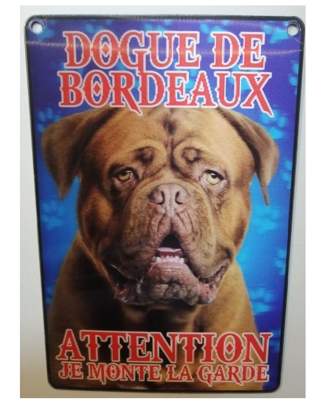 pancartes de garde Pancarte en 3D avec Dogue de Bordeaux attention au chien  6,00 €