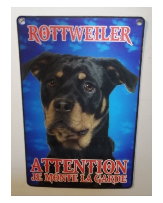 pancartes de garde Pancarte en 3D avec Rottweiler attention au chien  6,00 €