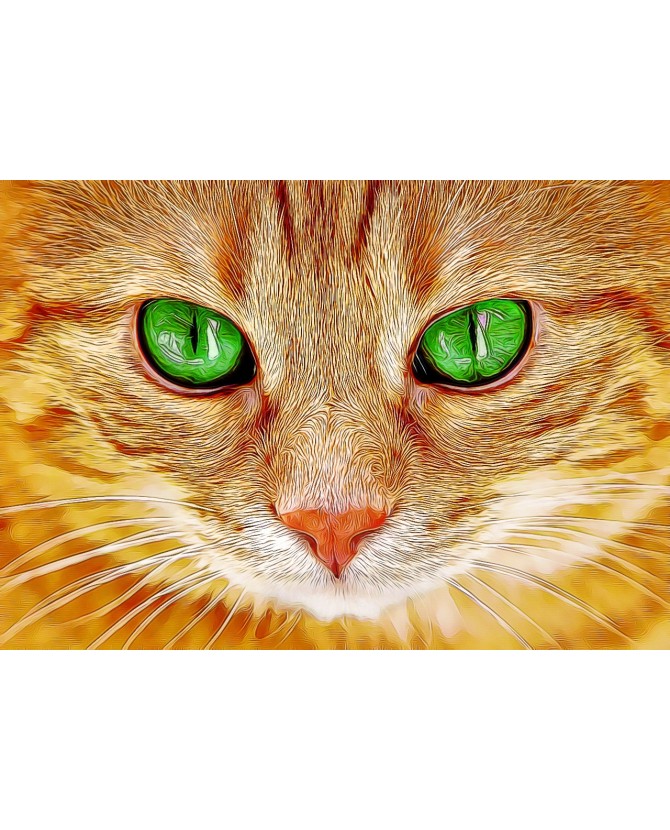 Peintures sur les chats Portrait Chat aux yeux verts ChezAnilou 15,00 €