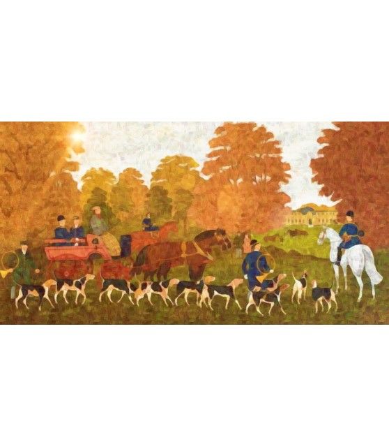 Peintures thème chasse Poster chasse à courre au chateau ChezAnilou 17,00 €