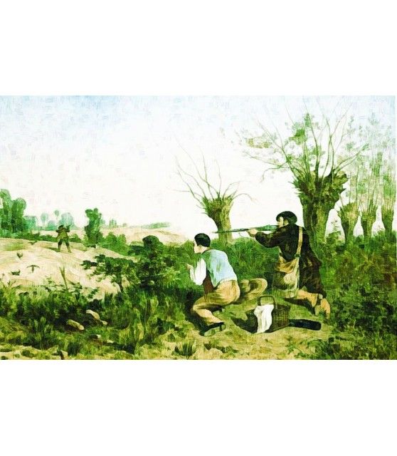 Peintures thème chasse Tableau Les chasseurs ChezAnilou 15,00 €