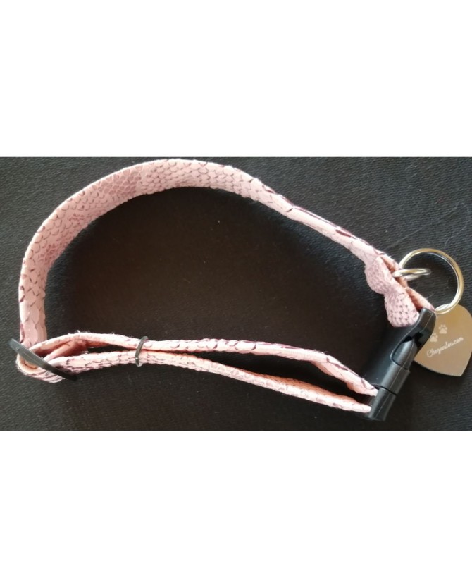 Colliers simili et cuir Collier chien Croco rose - T32-53 cm ChezAnilou 12,00 €