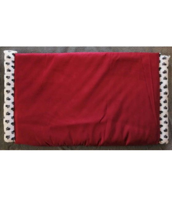 coussin chien rouge  réversible et déhoussable T. 110 x 62cm