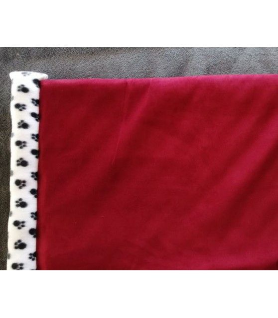 coussin chien rouge  réversible et déhoussable T. 110 x 62cm