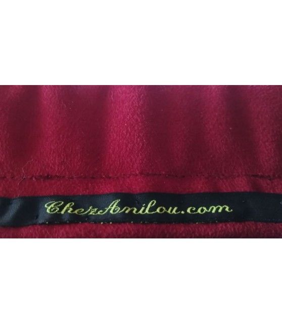 coussin chien rouge et bleu réversible et déhoussable T. 110 x 62cm