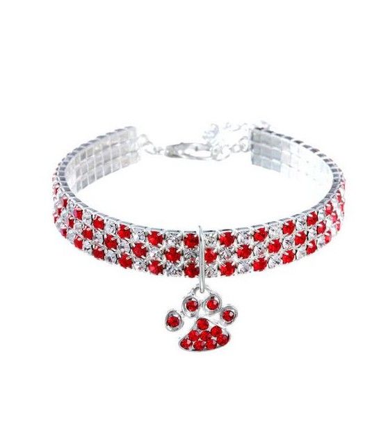 Colliers chat Collier chat strass rouge et blanc  8,00 €