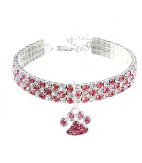 Colliers chat Collier chat strass rose et blanc  11,00 €