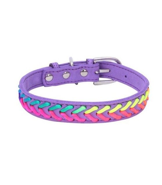 Collier chien en daim avec boucle