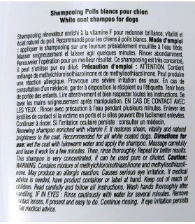 Shampooing pour chien ou chiot Shampooing pour chien poils blancs VIVOG 10,00 €