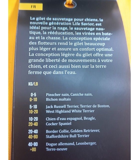 Gilet de sauvetage pour chien