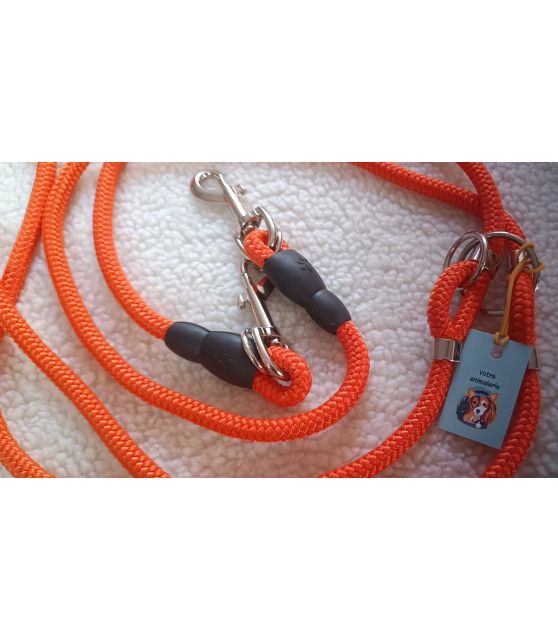 Laisses de travail Longe rétractable 4 points Orange pour chien ChezAnilou 27,00 €